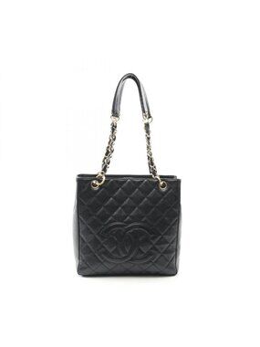 Chanel Tote Bag Quilted Pst Black Calf